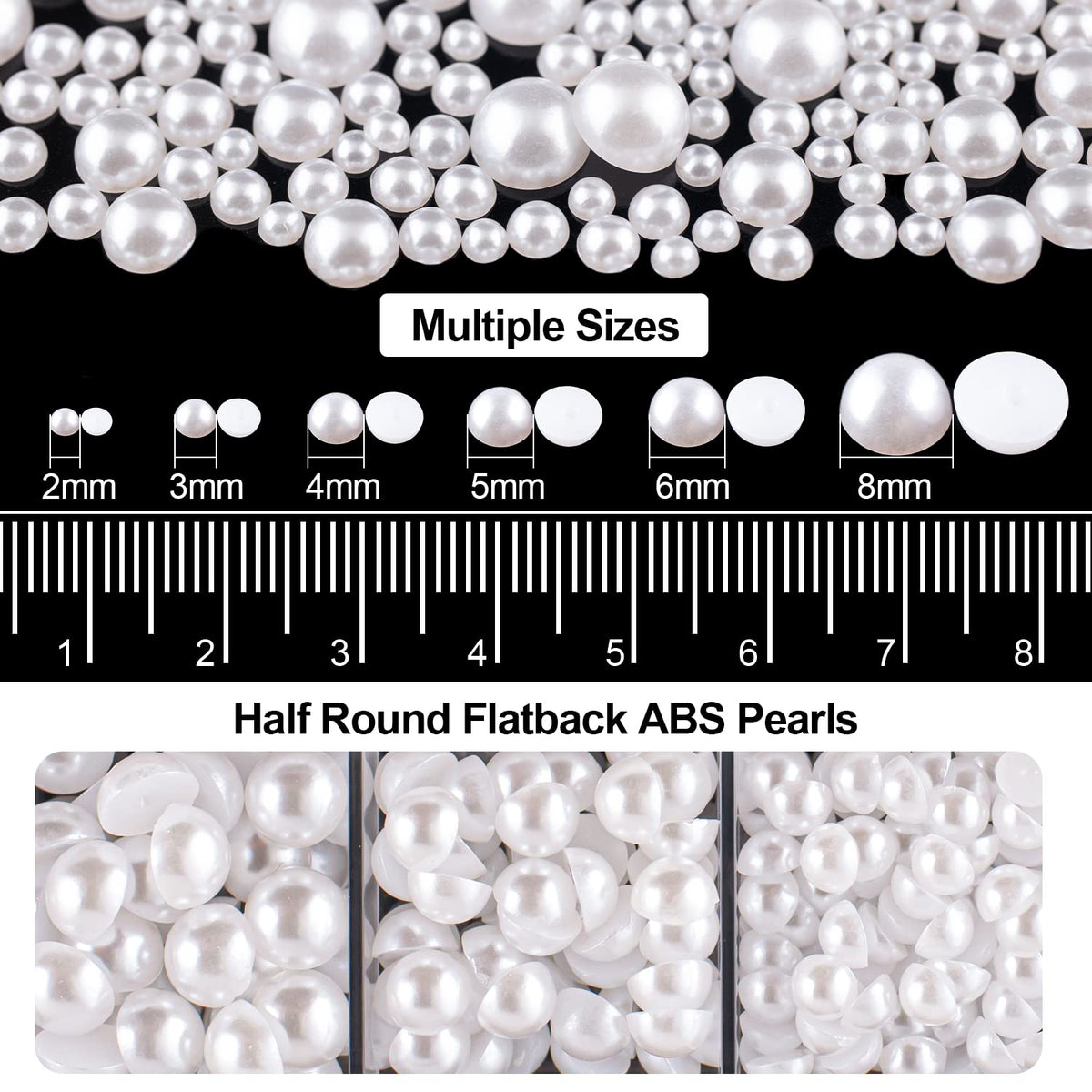 Flat Back Rhinestone+Half Round Pearl Kits Colorful Rhinestones+White Pearls with Picker Pencil and Tweezer for Home DIY and Professional Use
