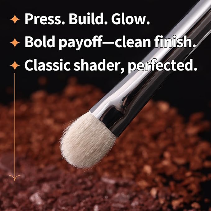 Eye Shadow Brush For Shading, Dense & Soft Eyeshadow Applicators for Smokey Eyes Makeup, Powder Eye Shadow Blender (196 Classic Shader)