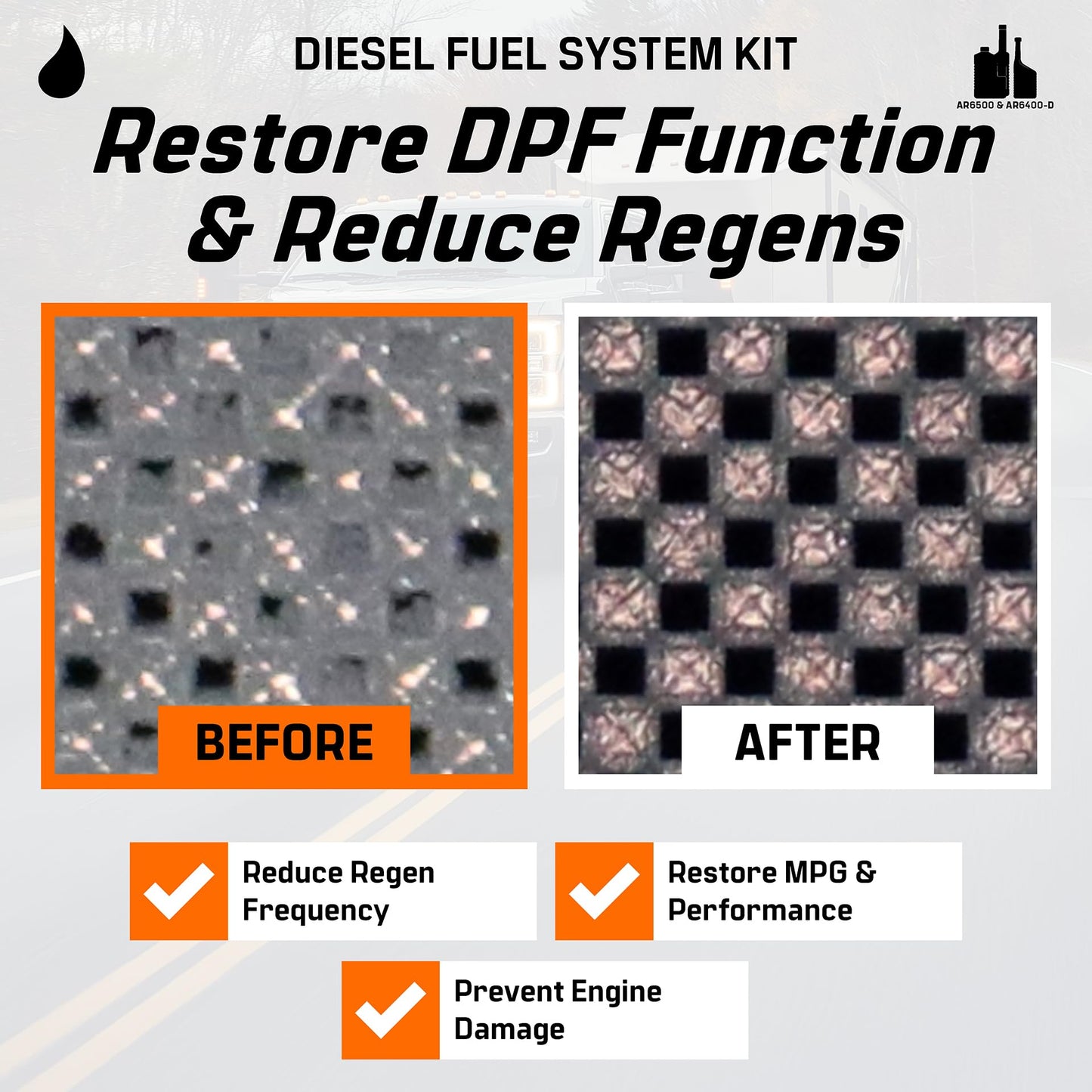 Archoil Diesel Fuel System Kit - AR6400-D (12 oz) + AR6500 (40 oz) - Complete Restoration For All Diesel Engines, Injector Cleaner, Lubricity Improver, DPF & Turbo Deposit Control, Cetane Booster