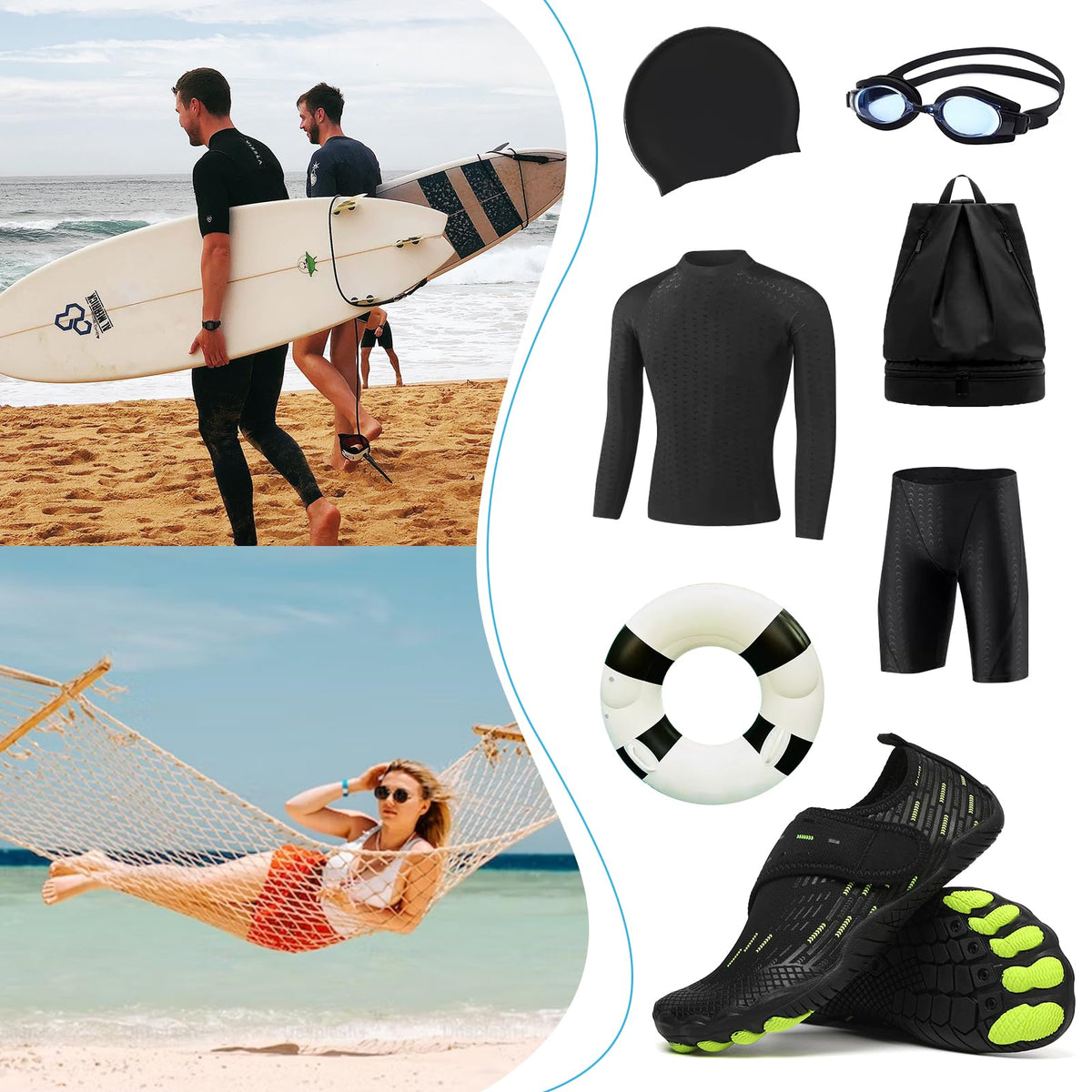 Water Shoes Mens Womens Quick-Dry Barefoot Swim Beach Pool Shoes Aqua Yoga Socks for Hiking Walking Diving Surf Outdoor Water Sports