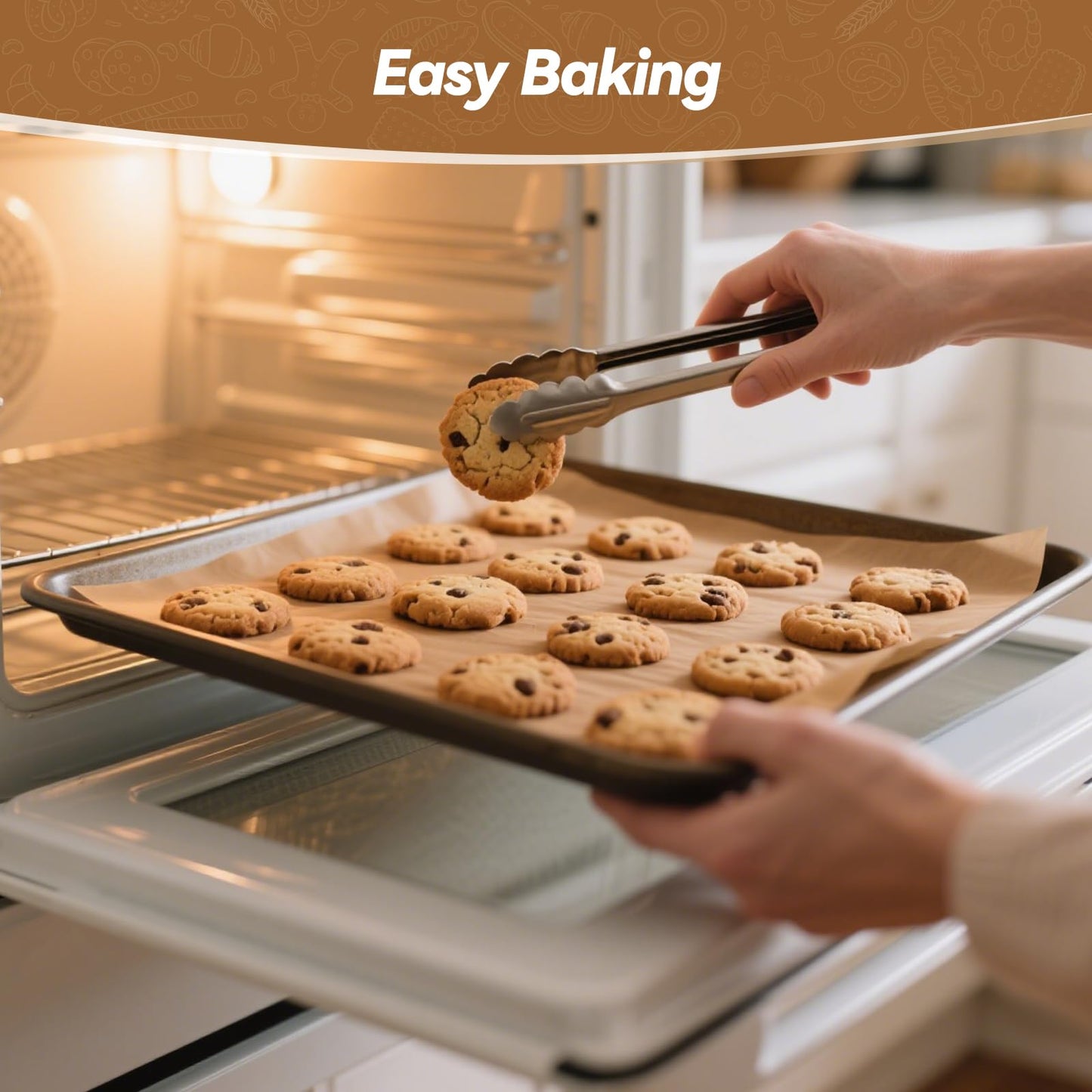 360 Count 12"x 16" Heavy Duty Parchment Paper Sheets for Baking, No-Stick & No-Leak Unbleached Baking Paper, Pre-cut Half Parchment Paper Sheets for Oven, Air Fryer, Microwave