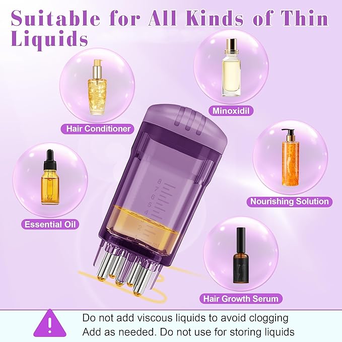 2 PCS Minoxidil Applicators with Cleaning Brush and Dropper, Anglecai Scalp Applicator Comb for Hair Oil Applicator Brush, Minoxidil Brushes for Scalp Applicator Comb for Hair Growth (Purple)