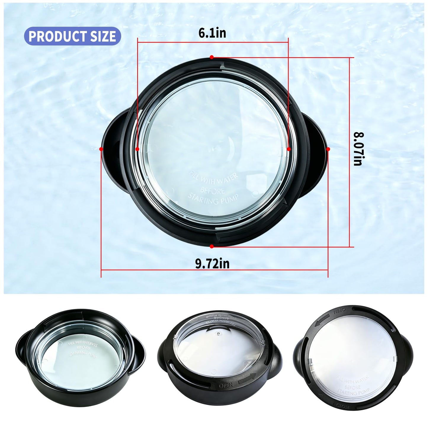 Vsttar SPX5500D Pool Pump Lid,Strainer Cover with Lock Ring and O-Ring Replacement Compatible with Select Hayward Matrix Pump and Filter,SPX5500D Pump Strainer Lid