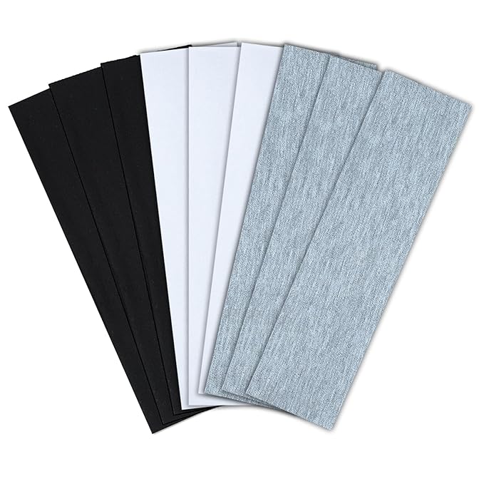 9Pcs Headbands for women Non Slip Headband, Soft Elastic Hair Bands for Women's Hair, Fashion Cotton Cloth Stretchy Sweat Bands Headbands for Sports, Makeup, Gym, Running,Yoga, Workout (3Colors-A)