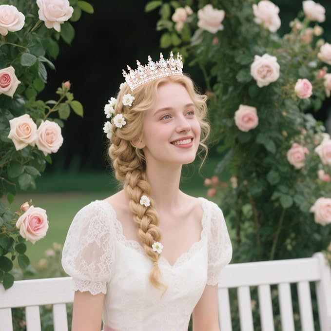Queen Crown for Women Crystal Tiara for Women Rhinestone Wedding Headband for Bride Hair Accessories for Costume Birthday Party Prom