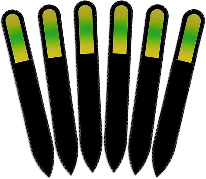 Mont Bleu Rainbow Crystal Nail File in Black Pouch - Czech Tempered Glass - Handmade in Bohemia (Czech Republic)