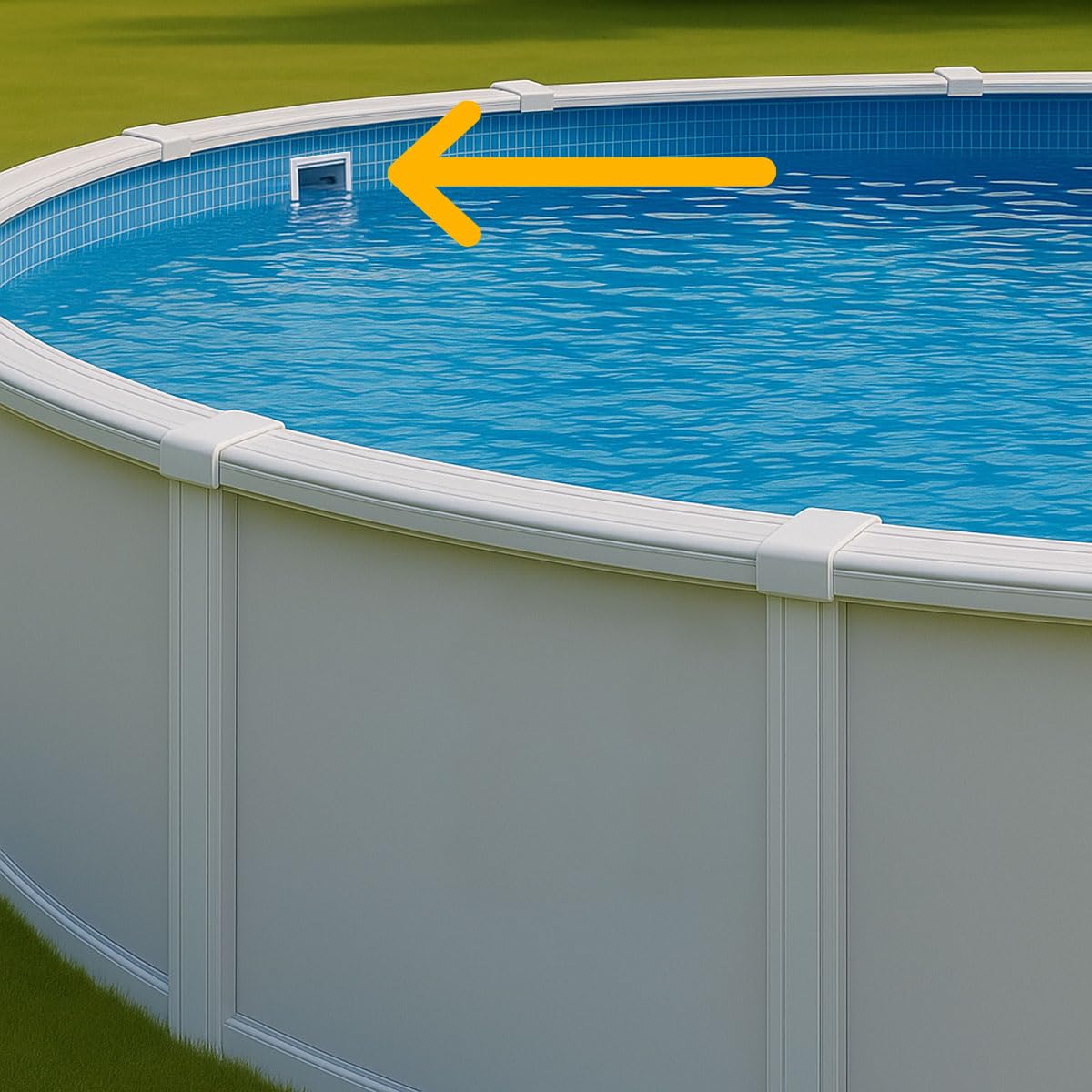 Rx Clear Heavy Duty Standard Complete Thru-Wall Skimmer Kit for Above-Ground Swimming Pool | Made of Non-Corrosive Abs Plastic | Chemical Resistant | White