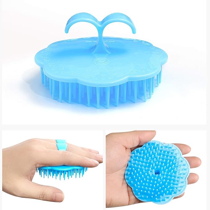 2Pack Hair Scalp Exfoliator Brush Dandruff Cleaning Brush, Flexible Scalp Massager, Shower Shampoo Brush for Home, Office, Travel and Pets-HGLV2