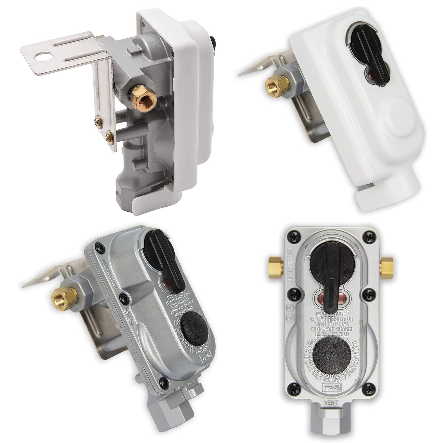 Flame King (KT12ACR-2) 2-Stage Auto Changeover LP Propane Gas Regulator With Two 12 Inch Pigtails For RVs, Vans, Trailers