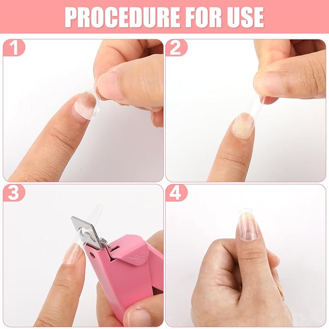 False Nail Clippers with Magnets Stainless Steel Nail Cutter for Acrylic Nail Nail Clippers with 15Pcs Small Magnets for Home Salon Nail Art（Baby Pink）