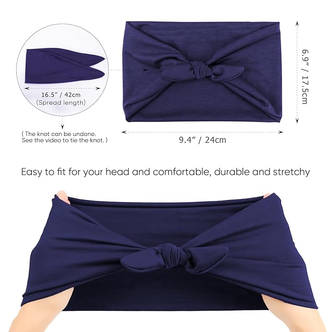 DRESHOW 8 Pack Bow Headbands of Solid Color for WomenÃ¢ÂÂs Hair Non Slip Wide Vintage Head Wraps Knotted Cute Hair Band Accessories