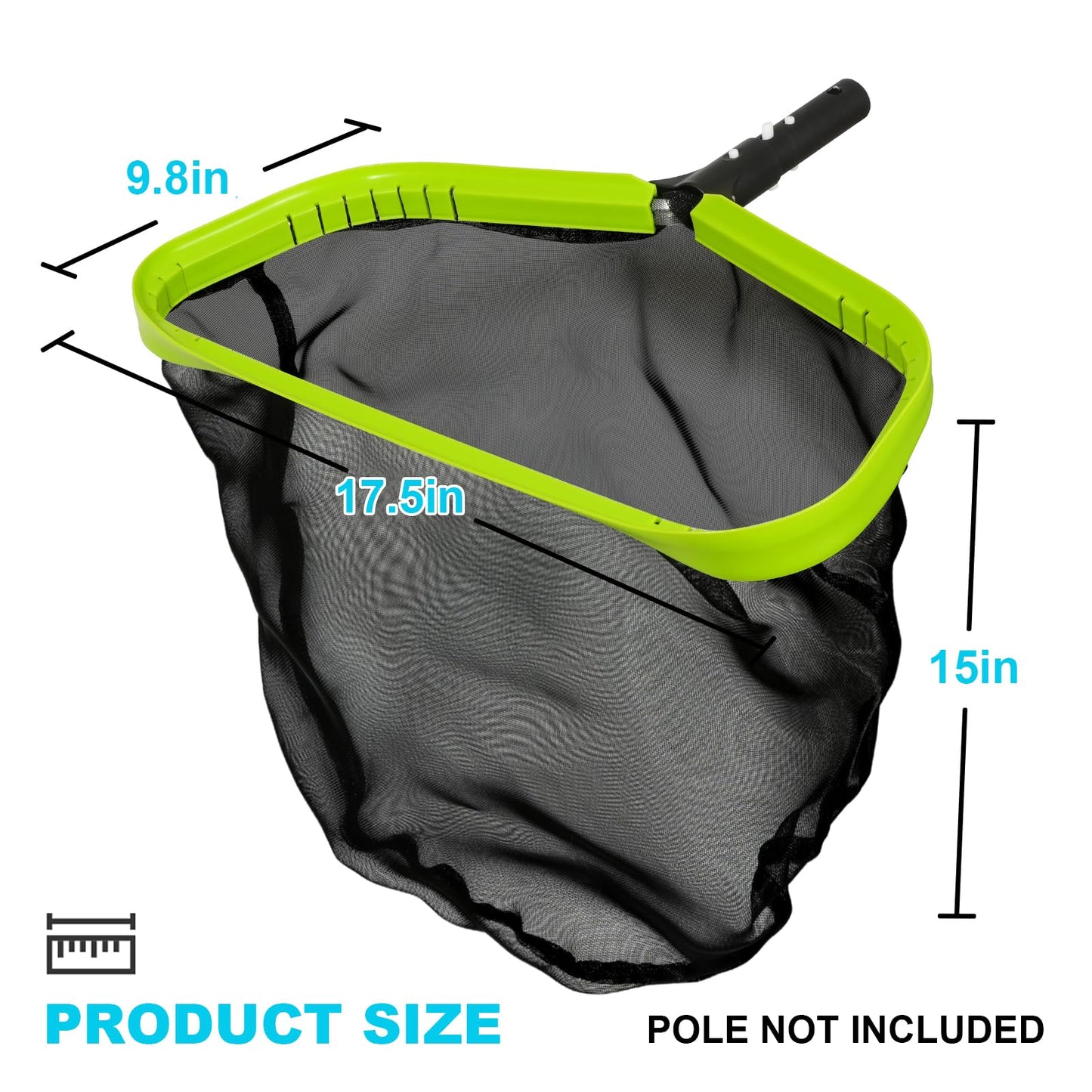 Sepetrel,Pool Net,Professional Swimming Pool Leaf Skimmer Nets for Cleaning with Nylon Deep Bag,Heavy Duty Aluminum Frame & Handle Rake(Pole Not Included)