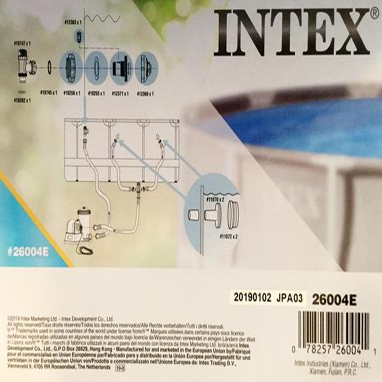 Intex 26004E Above Ground Swimming Pool Inlet Air Water Jet Replacement Part Kit; Includes Plunger Valve, Strainer Connector, Strainer Grid, etc.