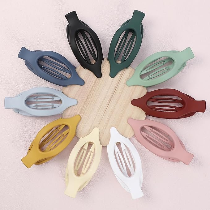 10 Pcs Flat Hair Clips for Women French Concord Claw Clips for Thick and Thin Hair Claw Clips Duck Billed Barrettes Hair Accessories for Women and Girls (Bright Colorful)