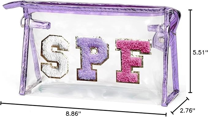 COSHAYSOO Sunscreen Bag Clear Makeup Toiletry Pouch Beach Vacation Essentials for Women Teen Girls Easter Basket Stuffers Gifts Summer Pool Travel Must Have Accessories Waterproof Stuff