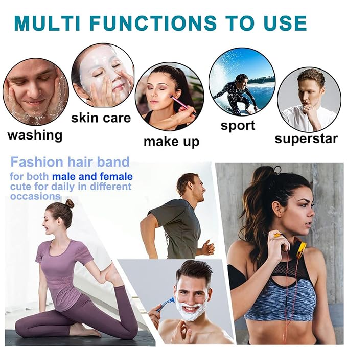 Metal Headband for Hair Control, Adjustable Wavy Zigzag Hair Bands, Non-Slip Elastic Metal Hair Band for Sports, Workout, Running & Yoga, Daily Hair Management (3 Pack)