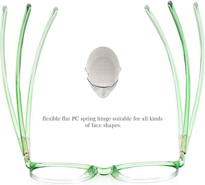 LifeArt Round Blue Light Blocking Glasses, Computer Glasses, Gaming Glasses, TV Glasses for Women Men (Clear Green, 1.50 Magnification)