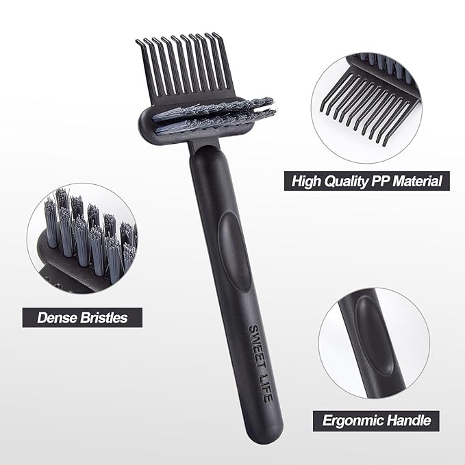 Boar Bristles Hair Brush for Women and Men, Detangling Hair Brush for Smoothing Massage Add Shine, Nylon&Boar Bristles Detangler brush for Hair Healthy (Cleaner-Black)