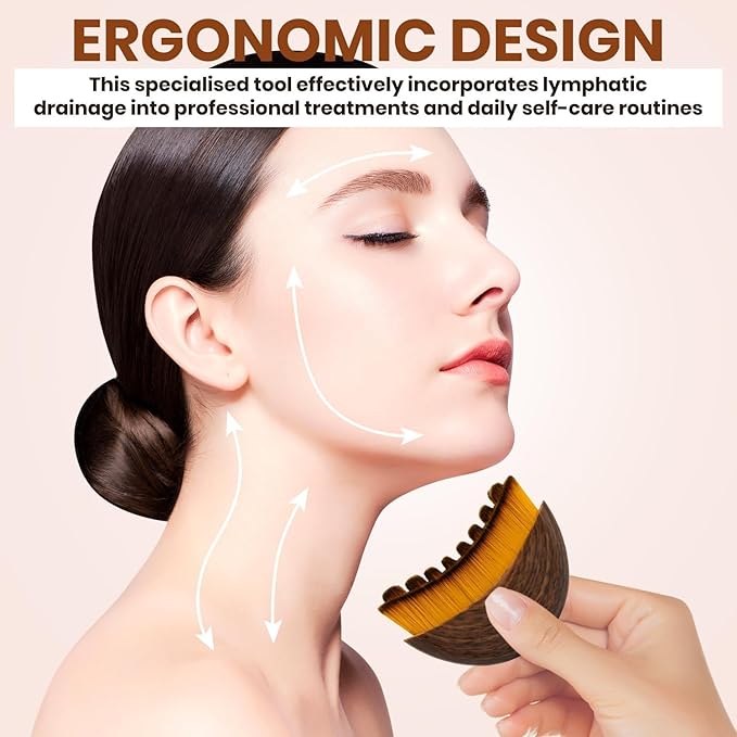 1PCS Lymphatic Contour Face Brush, Lymphatic Drainage Brush, Dry Brushing Face Brush, Lymphatic Drainage Massager for Face, Designed for The Face Gentle Enough for Daily Use