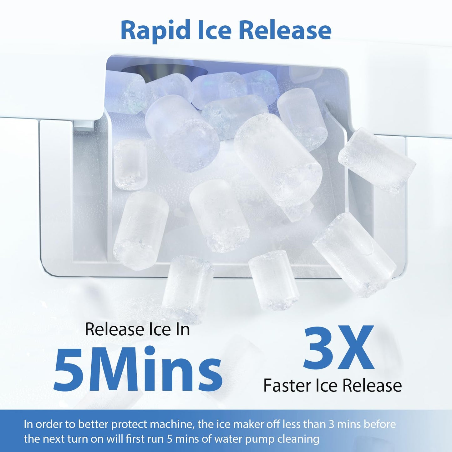 Aeitto Nugget Ice Maker Countertop, 55lbs/Day, Large Capacity Chewable Ice Maker, Rapid Ice Release in 5 Mins, Self-Cleaning with Stainless Steel Housing Ice Machine for Home Office and Party, Silver