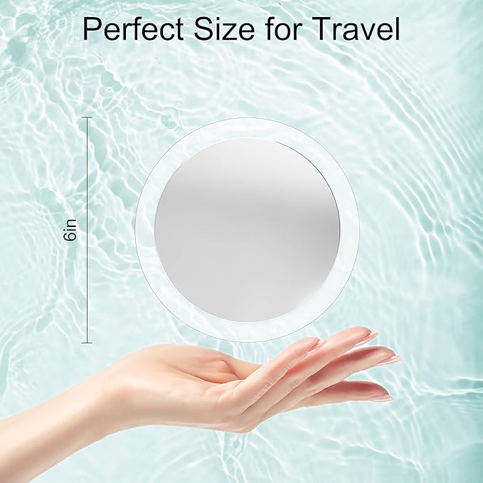 MIYADIVA 25X Magnifying Mirror Suction Cup for Easy Mounting, Use for Makeup Mirror, Travel Stick on Shower Mirror for Plucking Eyebrows 6 Inch