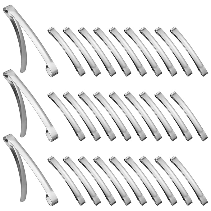 Hotop 30 Pieces Open Center Metal Barrettes Anti-slip Metal Hair Clip for Women, Assorted Colors (Slide Barrette,Silver)
