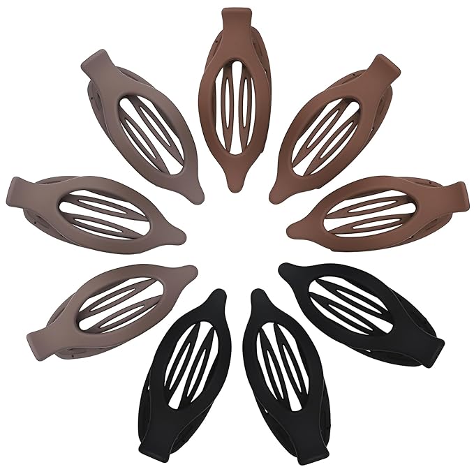 9 Pack Flat Hair Clips for Women, Matte Claw Clips for Thick & Thin Hair, Suitable for Driving (Taupe,Brown,Black)