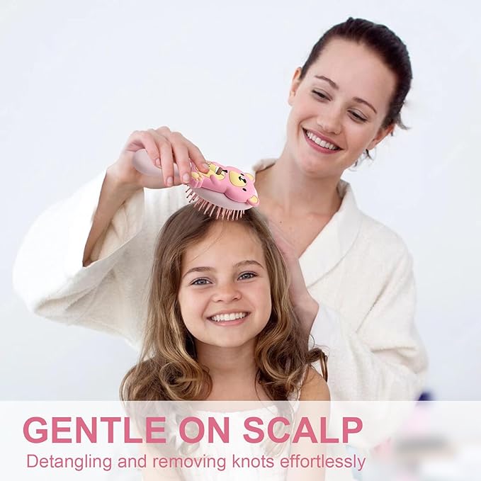 Mini Toddler Hair Brush Detangler Brush Kids Detangling Hairbrush Soft Massage Comb Small Travel Hair Brush for Thick Curly Thin Long ShortÃ¯Â¼ÂPinkÃ¯Â¼Â