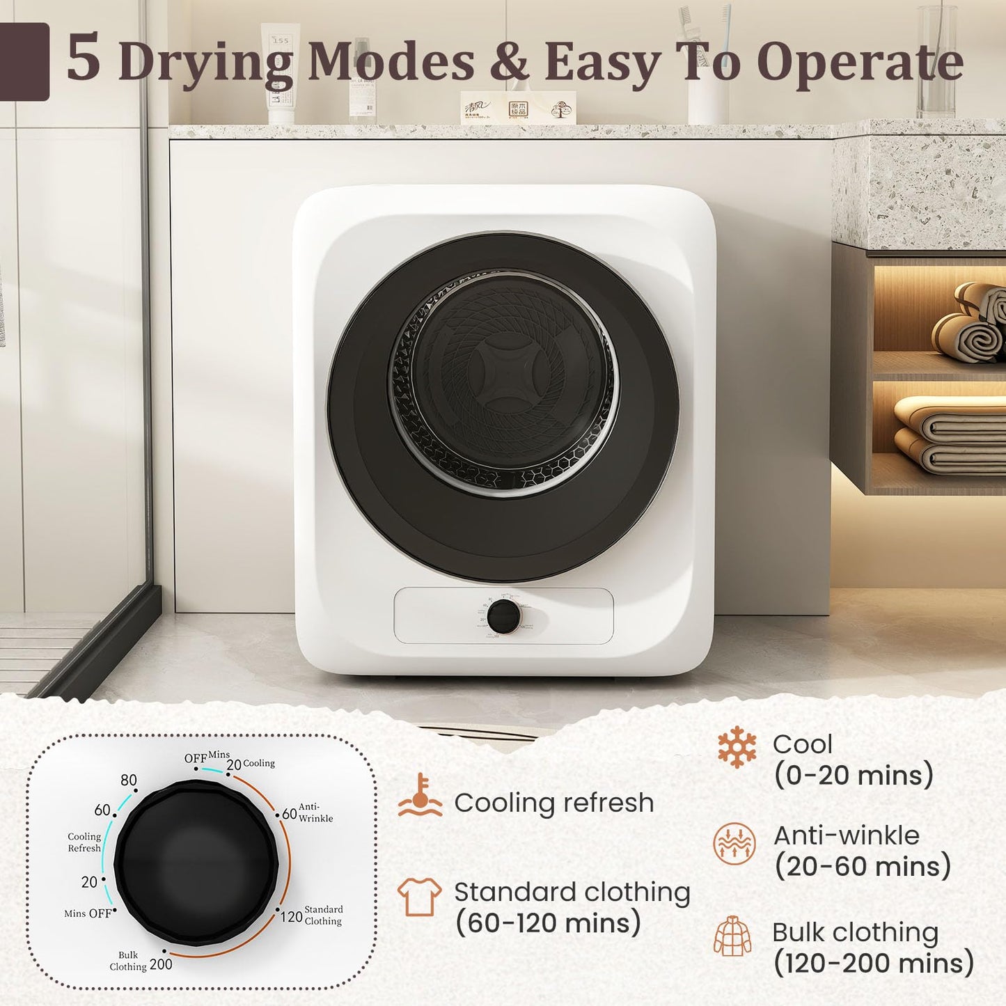Auertech Portable Washer and Dryer Combo Set, 14 lbs Fully Automatic Washing Machine & 1.5 Cu.Ft Portable Clothes Dryers, Built-in Drain Pump, Compact Washer and Dryer for Apartment, RV, Dorm