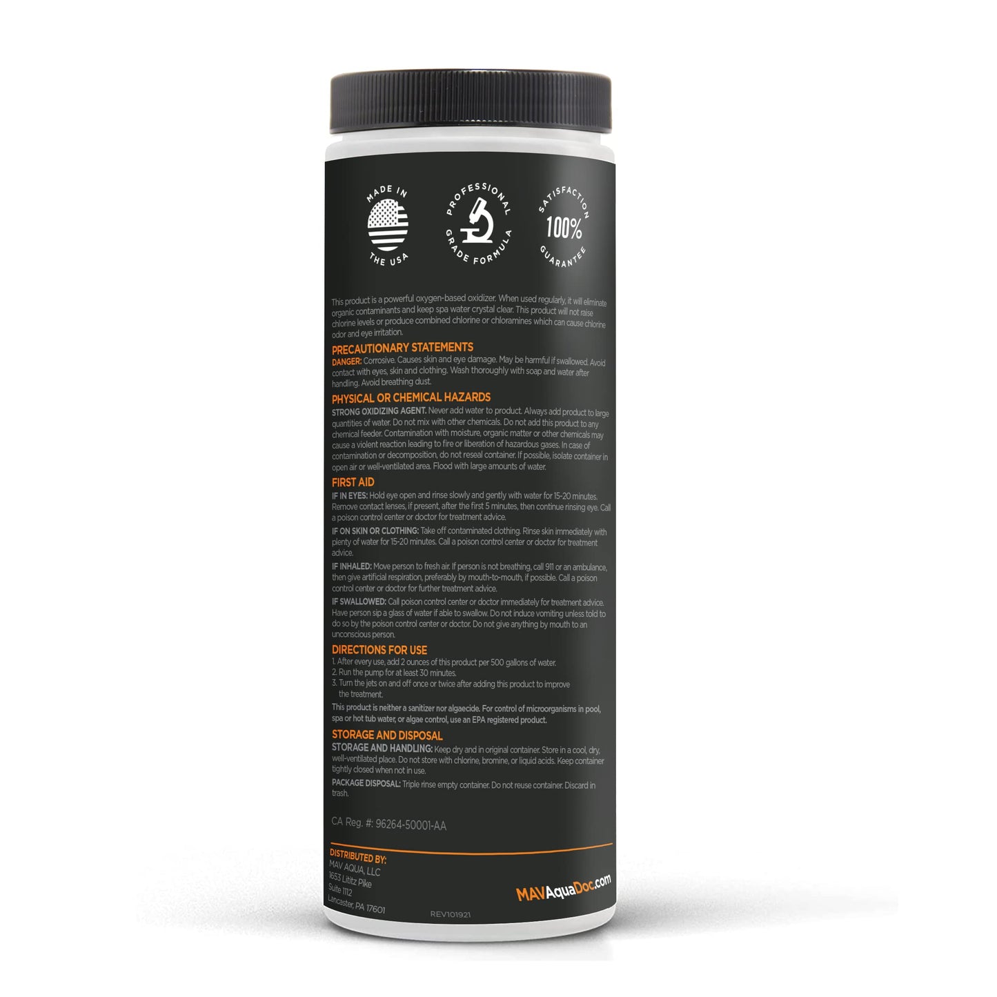 AquaDoc Non Chlorine Hot Tub Shock - 32oz - Enhanced Spa Shock to Assist Bromine and Chlorine - Spa Oxidizer Made in USA