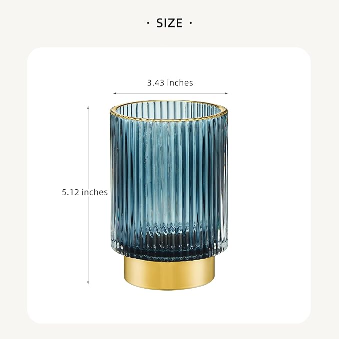 Makeup Brush Holder Organizer,Toothbrush Holders,Desk Pen Pencil Holder,Multifunctional Vintage Glass Brush Cup(A3-24-US)