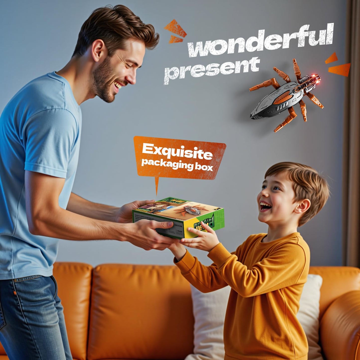 MOBI ONE Wall Climbing Remote Control Toys, Prank Toys with Rechargeable Indoor Wall Toy, Kids Toy for Kids Ages 3 and up