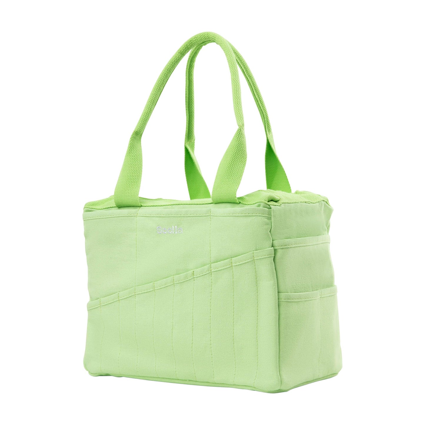 Soolla Studio Bag: Pottery Tool Bag & Craft Storage, Art Supply Organizer, Washable Tote, Knitting Yarn, Crochet Projects, 30 Pockets, 20+ Canvas Colors, Gift For Artists & Teachers (Lime Drip)