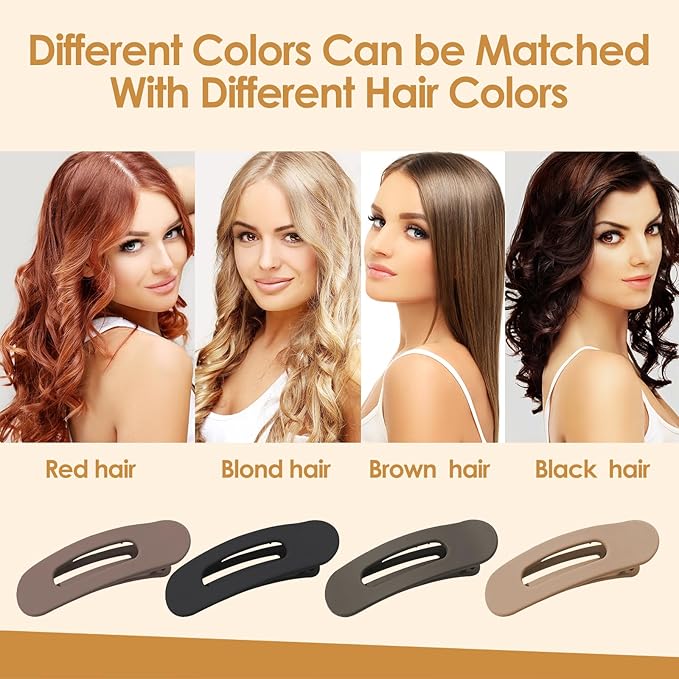 Small Flat Hair Clips for Women Lay Down Clips for Thin Hair Accessories 8pack