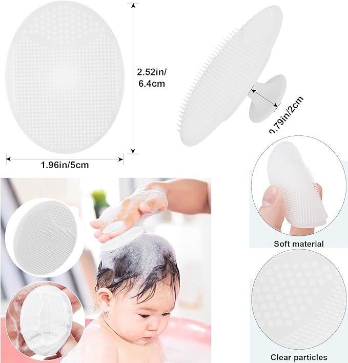 Baby Hair Brush and White Cradle Cap Brush Set for Newborns and Toddlers, Wooden Baby Hair Brush Set with Soft Goat Bristle, Baby Hair Care Kit (2PCS)