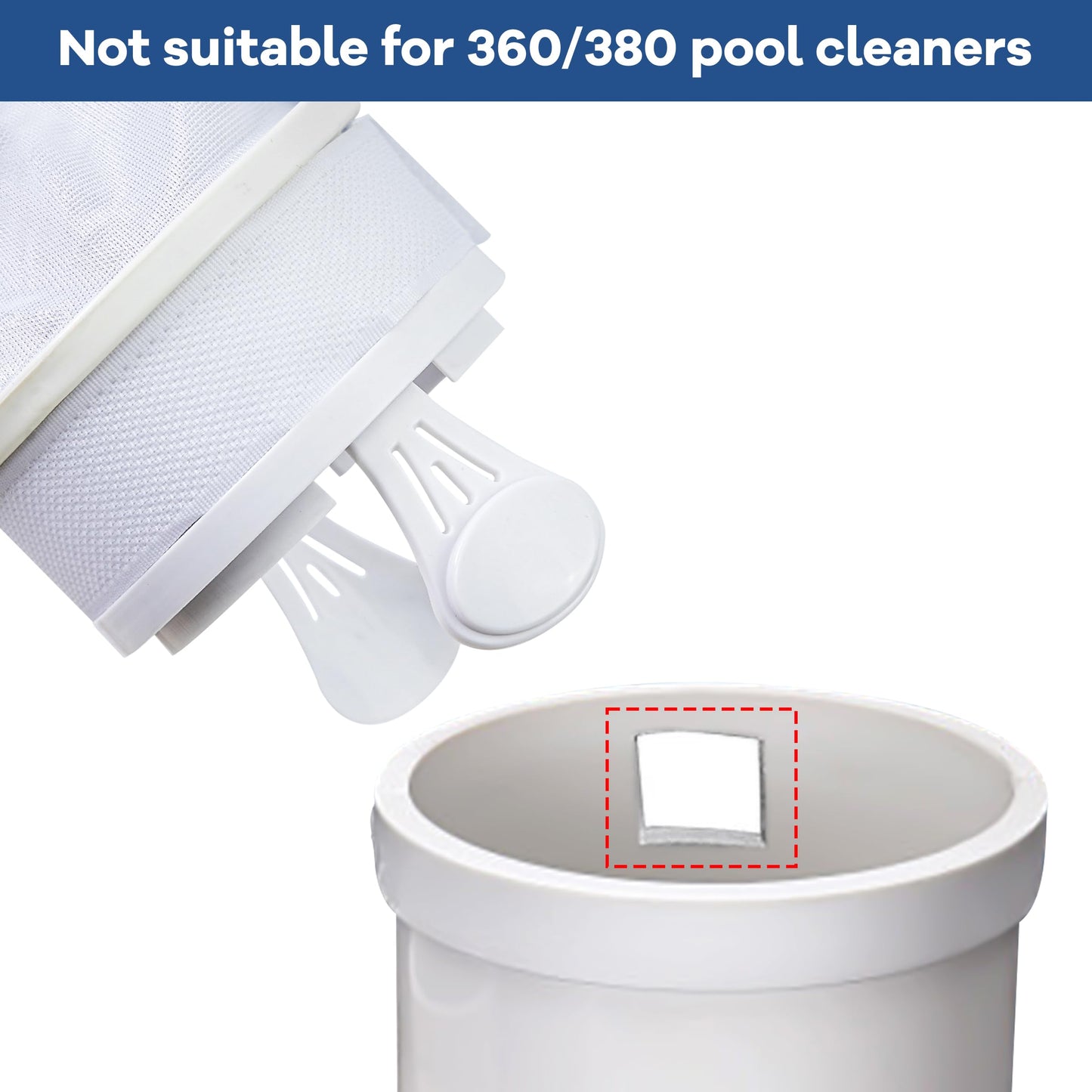 TaShow Pool Cleaner Bags, 4 Pack Pool Sweep Bag, Nylon Mesh Pool Vacuum Bag Replacement, All Purpose Bag with Zipper Enclosure, Pool Spa Part Fits Polaris 280, 480, Durable Filter Bag for K13, K16