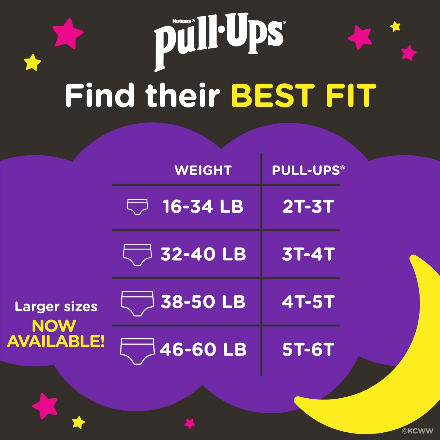 Pull-Ups Girls' Night-Time Potty Training Pants, Size 3T-4T Overnight Training Underwear (32-40 lbs), 108 Ct