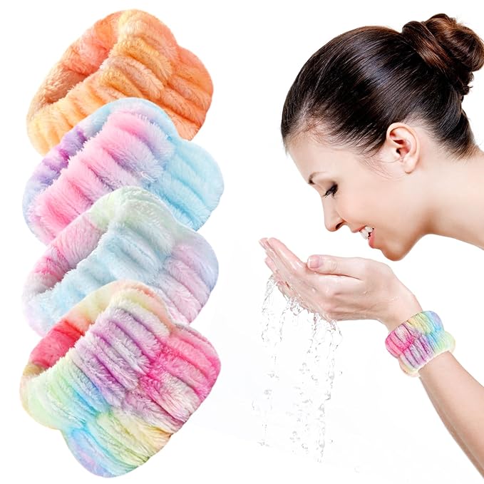 8pcs Wrist Bands for Washing Face Wash Wristbands Wrist Towels Arm Bands for Skincare Makeup Wrist Cuffs Spa Wrist Scrunchies