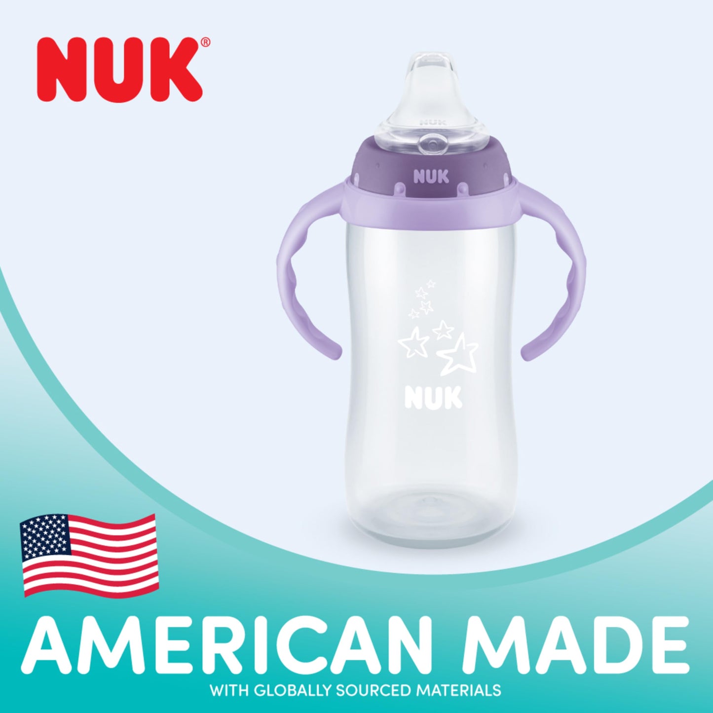 NUK Learner Straw Cup 10oz - Toddler Cup with Soft Straw for Easy Drinking Suitable for Ages 8 Months and Up