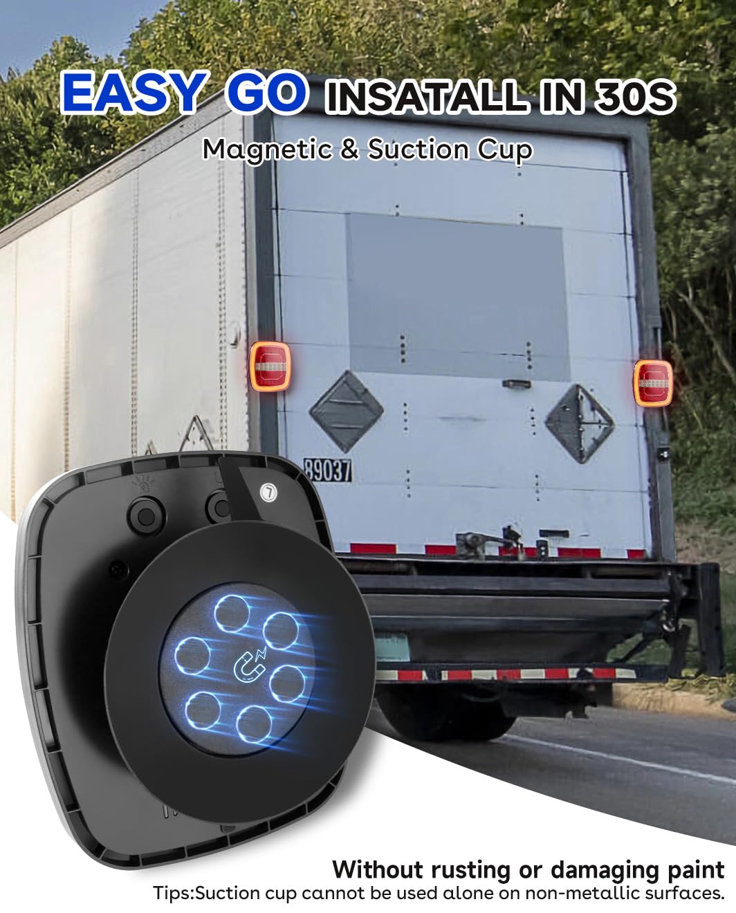 Agrieyes Wireless Trailer Lights for Big Trucks, USB-C Rechargeable Magnetic Trailer Light for Towing with Warning Mode, Portable LED Tow Lights Kit for Trucks Boat RV