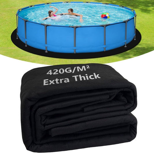 16FT Thick Round Pool Liner Pad For 15 FT Above Ground Pools 12Oz/Yd² Heavy-Duty Puncture Proof Above Ground Pool Padding Under Pool Seamless Pool Ground Mats for Pool Bottom (50% Thicker Than Others)