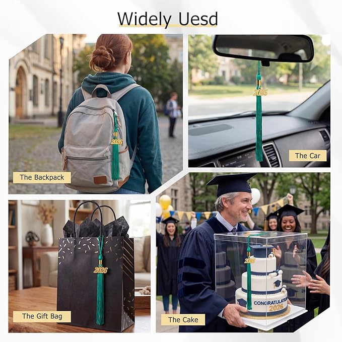 GraduationMall Single&Multiple Color Graduation Tassel with 2026 Year Charm 9"