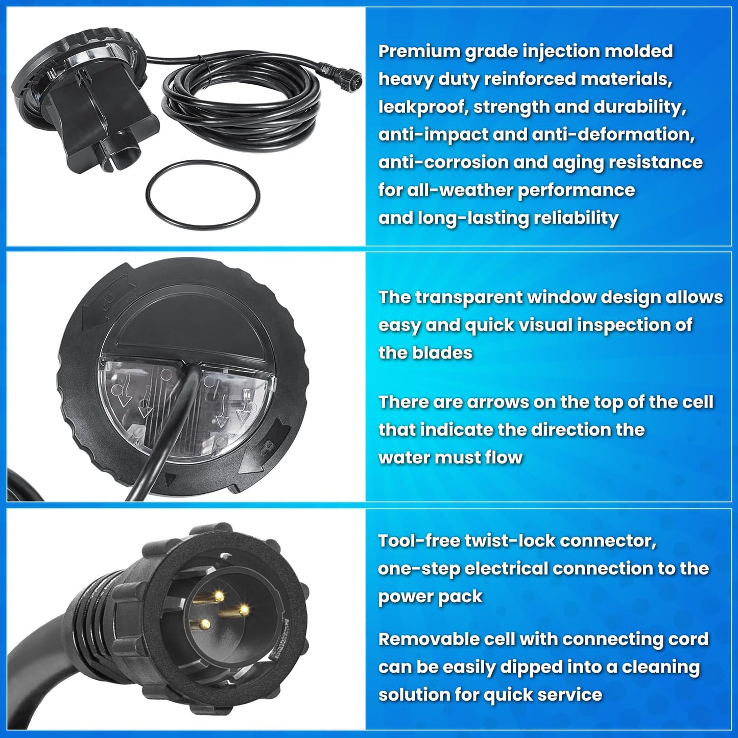 Replacement for Jandy Zodiac R0693900 TruClear Salt Cell Assembly for All Jandy Pro Series TruClear Chlorine Generating System TRUCLEAR11K & TRUCLEAR11KU Pools up to 35,000 Gallons Upgraded Black