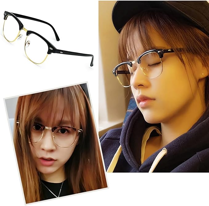 Computer Gaming Blue Light Blocking Glasses Half frame Retro Semi Rimless Clear Lens Glasses Eyewear Men Women