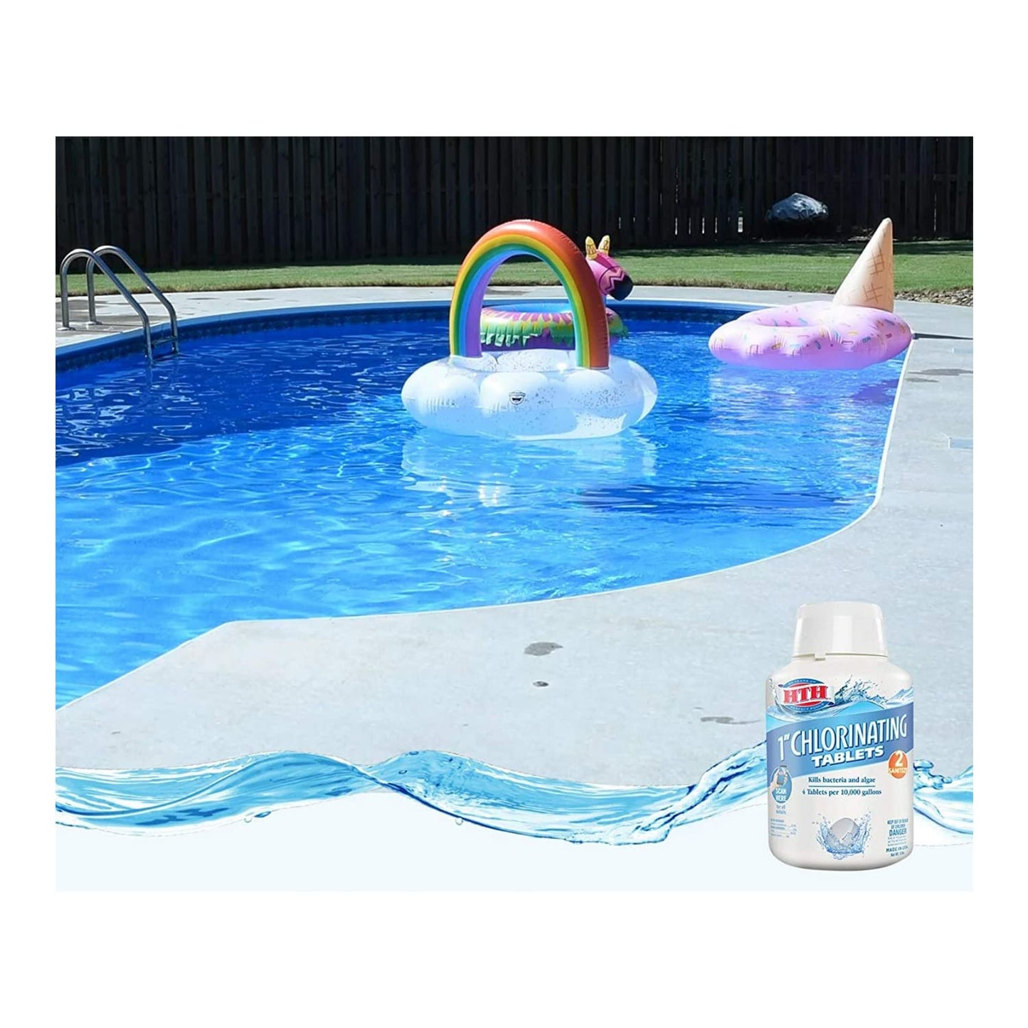HTH 42031 1" Chlorinating Tablets Swimming Pool Chlorine, 5 lbs