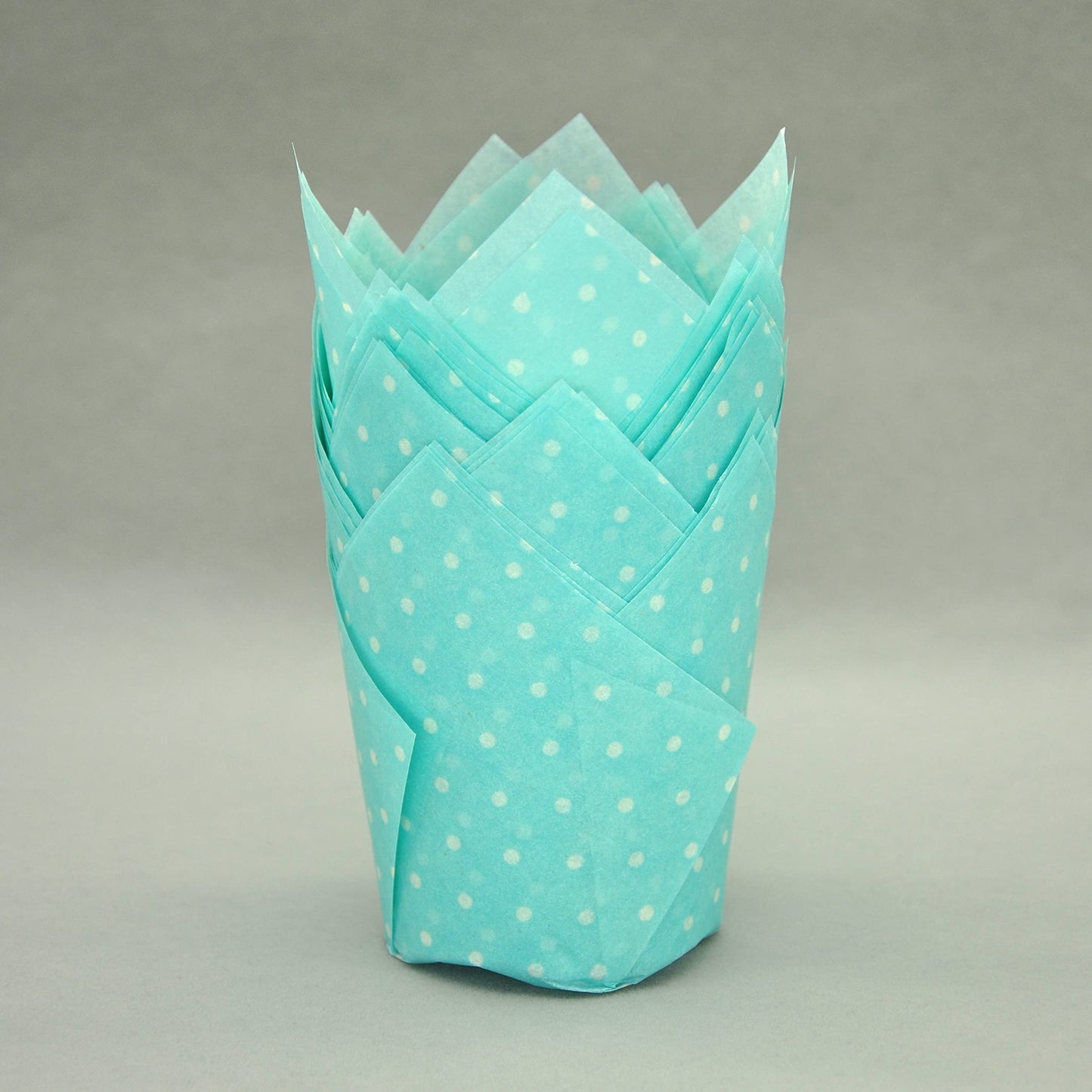 QLSmypkg Large Muffin Greaseproof paper Baking cupcake cups, 2-1/4" x 4" Blue printed with Polka Dot Tulip Baking Cup(Large) (125pcs)