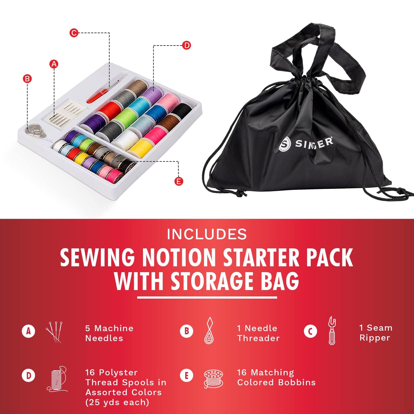SINGER Stitch Quick + Portable Cordless Mending Machine Bundles (Two Thread Stitch Quick + & Bundle)