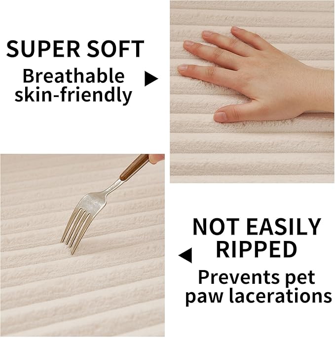 HAOMAIJIA Non-Slip Couch Armrest Covers for Sofa,Fuzzy Couch Arm Covers Set of 2,Washable Thick Soft Recliner Chair Arm Cover Protectors (Off White, 23" x 23" 2 Pack)
