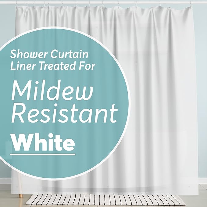 BigFoot Shower Curtain Ã¢ÂÂ 72 x 72 PEVA Premium Shower Curtain with Rustproof Metal Grommet and 3 Magnetic Weights Ã¢ÂÂ Odor Free and Compatible with Standard Showers, White