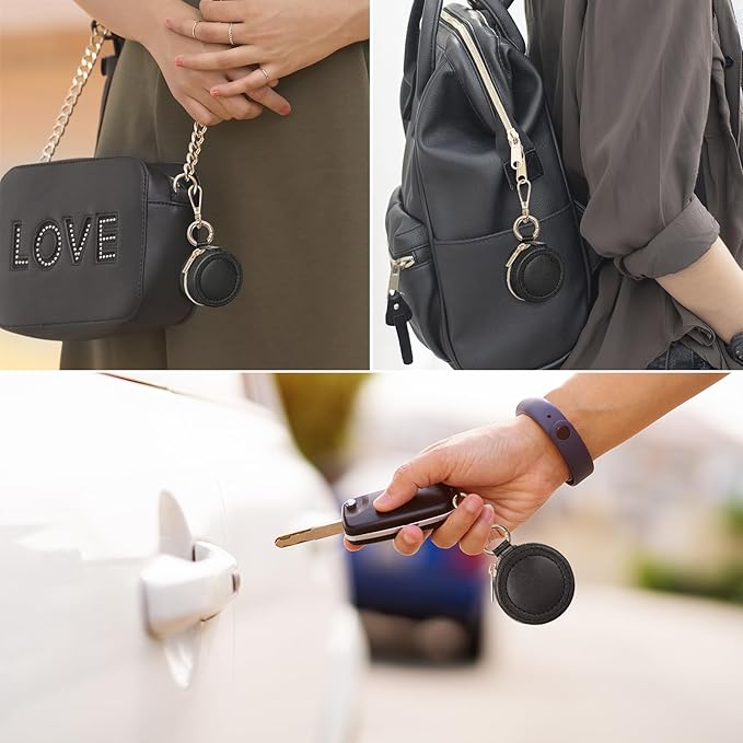 Jewelry Ring Holder Box with Keychain, Portable Gym Jewelry Storage Box Case, Small Travel Ring Earring Stud Necklace Storage Case (Black)